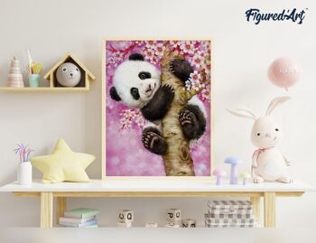 Peinture par Numéro Kit DIY - Bébé Panda - Toile roulée 4
