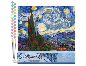 Peinture par Numéro Kit DIY - Van Gogh Nuit Etoilée - Toile roulée 1