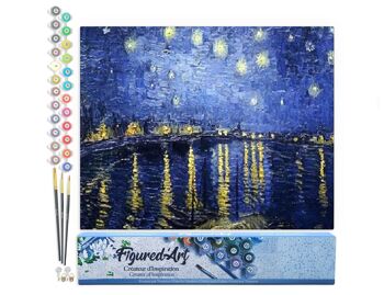 Peinture par Numéro Kit DIY - Van Gogh Nuit Etoilée sur le Rhône - Toile roulée 1