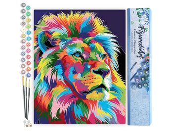 Peinture par Numéro Kit DIY - Lion Pop Art 2 - Toile roulée 1