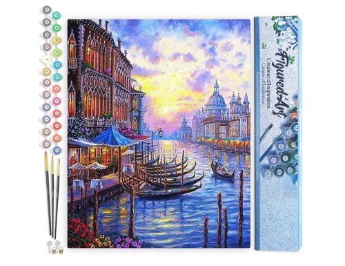 Peinture par Numéro Kit DIY - Le Grand Canal de Venise - Toile roulée