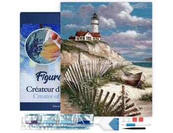 Kit de Broderie Diamant 5D - Diamond Painting DIY Bord de Mer 40x50cm toile tendue sur châssis 1