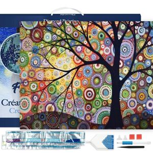 Kit de Broderie Diamant 5D - Diamond Painting DIY Arbre de Vie 40x50cm toile tendue sur châssis