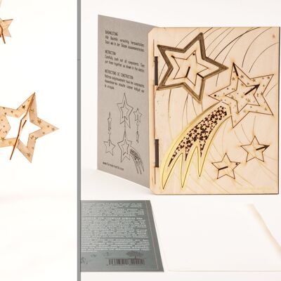 Estrella fugaz - tarjeta de felicitación decorativa 3D