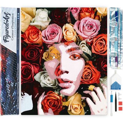 5D Diamond Embroidery Kit - DIY Diamond Painting Rose Face