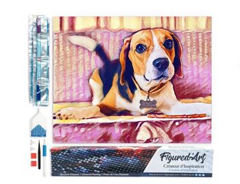 Kit de Broderie Diamant 5D - Diamond Painting DIY Beagle Mignon 1