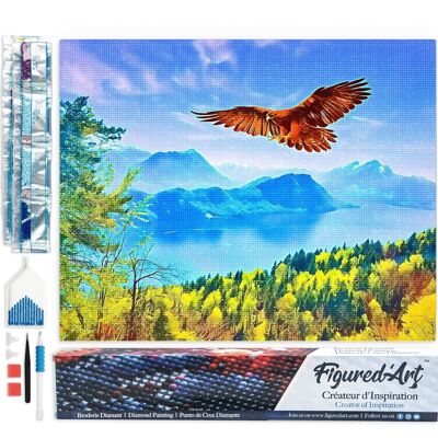 5D Diamond Embroidery Kit - DIY Diamond Painting Eagle and Landscape of Switzerland