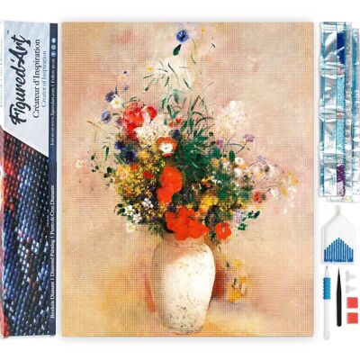 5D Diamond Embroidery Kit - Diamond Painting DIY Vase of Flowers - Odilon Redon