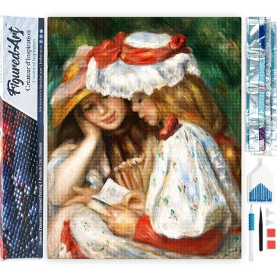 5D-Diamant-Stickset – DIY-Diamantgemälde, junge Mädchen lesend – Renoir