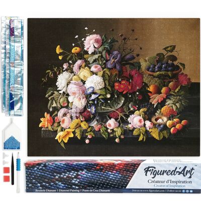 5D Diamond Embroidery Kit - DIY Diamond Painting Flowers and Fruits - Severin Roesen