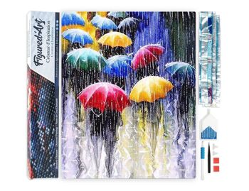 Kit de Broderie Diamant 5D - Diamond Painting DIY Parapluies sous la Pluie 1