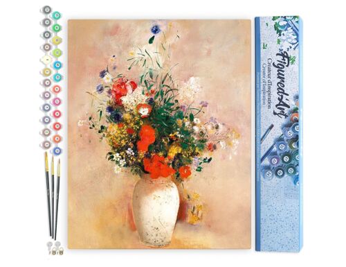 Peinture par Numéro Kit DIY - Vase de Fleurs - Odilon Redon - Toile roulée