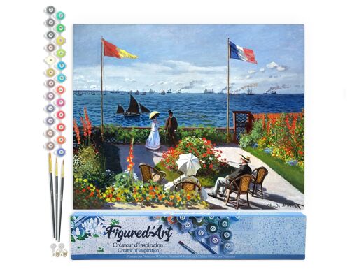 Peinture par Numéro Kit DIY - La terrasse à Sainte-Adresse - Monet - Toile roulée