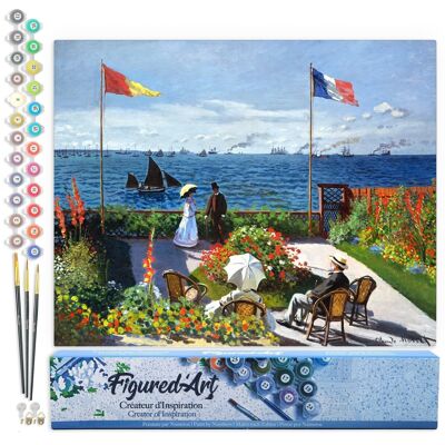 Painting by Number DIY Kit - The terrace at Sainte-Adresse - Monet - Rolled canvas