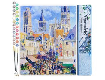 Peinture par Numéro Kit DIY - Rue de l'Épicerie, Rouen - Camille Pissarro - Toile roulée 1