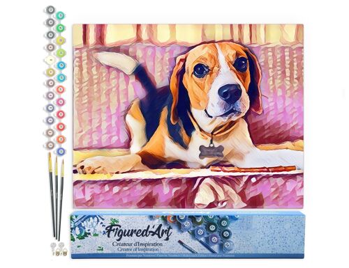 Peinture par Numéro Kit DIY - Beagle Mignon - Toile roulée