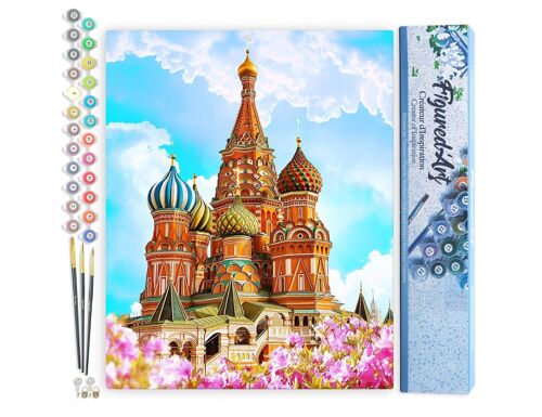 Peinture par Numéro Kit DIY - Cathédrale St Basil - Toile roulée