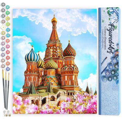 Peinture par Numéro Kit DIY - Cathédrale St Basil - Toile roulée