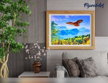 Peinture par Numéros Kit DIY - Aigle et Paysage de Suisse - Toile roulée 4