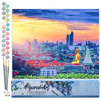 Kit de bricolaje para pintar por números - Buda Bangkok - Lienzo enrollado