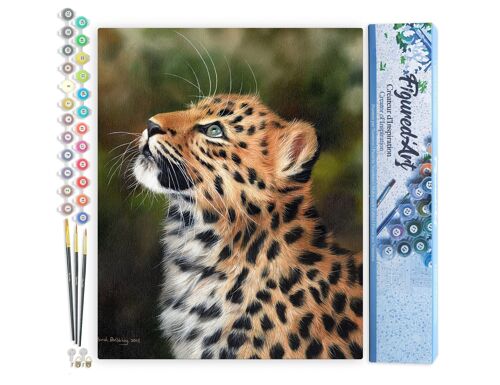 Peinture par Numéro Kit DIY - Leopard curieux - Toile roulée