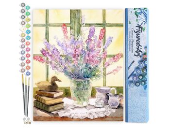 Peinture par Numéro Kit DIY - Bouquet de Lupin - Toile roulée 1