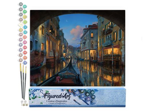 Peinture par Numéro Kit DIY - Visite du canal de Venise - Toile roulée