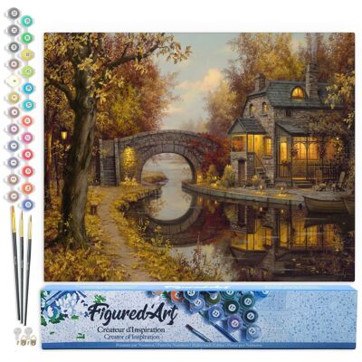 Paint by Number DIY Kit - Retirement and Tranquility - Rolled Canvas