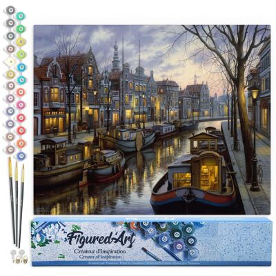 Paint by Number DIY Kit - Life on the Canal - Rolled Canvas