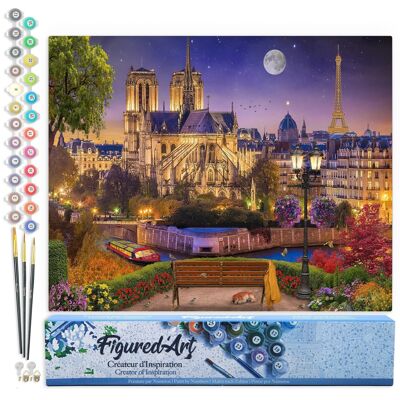 Paint by Number DIY Kit - Notre-Dame Etoilée - Rolled Canvas