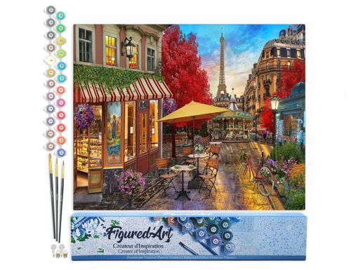 Peinture par Numéro Kit DIY - Terrasse à Paris - Toile roulée