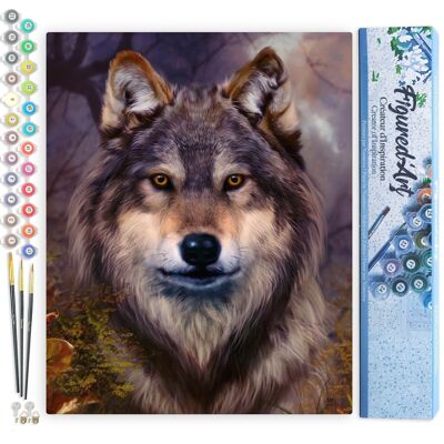 Paint by Number DIY Kit - Wolf Head - Rolled Canvas