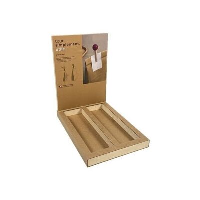Empty display to complete with 56 boxes of 3 or 32 boxes of 6 wooden bag clips of your choice