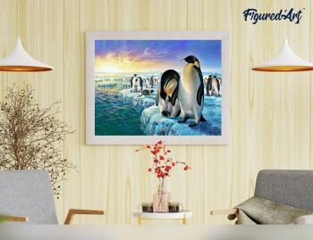 Peinture par Numéro Kit DIY - Pingouins sur la banquise - Toile roulée 4