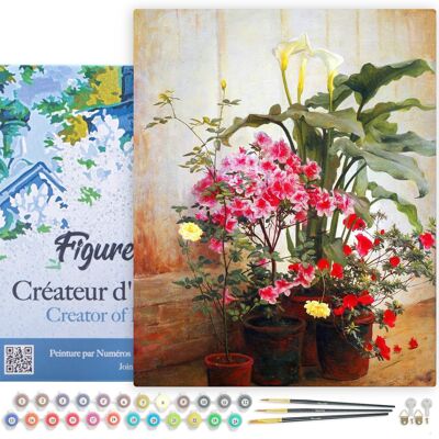 Paint by Number DIY Kit - Side of a Greenhouse - George Cochran Lambdin - stretched canvas on wooden frame
