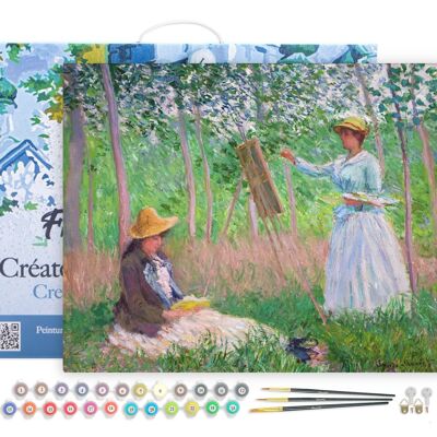 Kit de bricolaje para pintar por números - En el bosque de Giverny - Monet - lienzo tensado sobre marco de madera