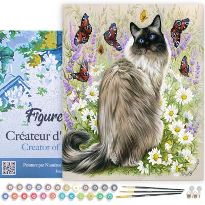 Paint by Number DIY Kit - Discovery of Butterflies - canvas stretched on wooden frame