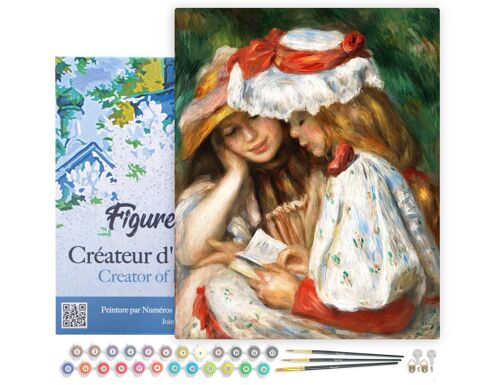 Peinture par Numéro Kit DIY - Jeunes Filles Lisant - Renoir - toile tendue sur châssis en bois