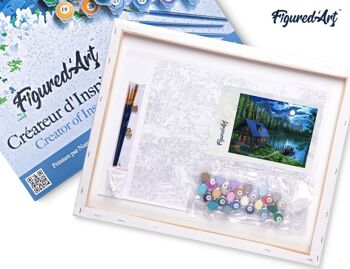 Peinture par Numéro Kit DIY - Lac nocturne - toile tendue sur châssis en bois 5