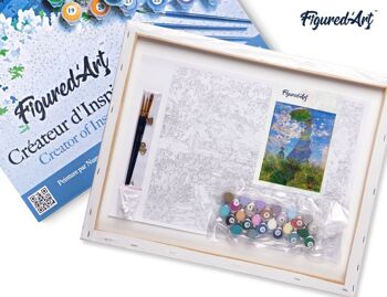 Peinture par Numéro Kit DIY - La Promenade - Monet - toile tendue sur châssis en bois 4