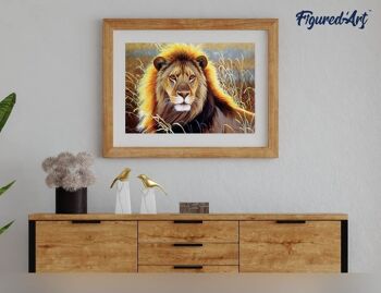 Peinture par Numéro Kit DIY - Lion dans la savane - toile tendue sur châssis en bois 4