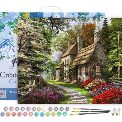 Paint by Number DIY Kit - Countryside Landscape - stretched canvas on wooden frame