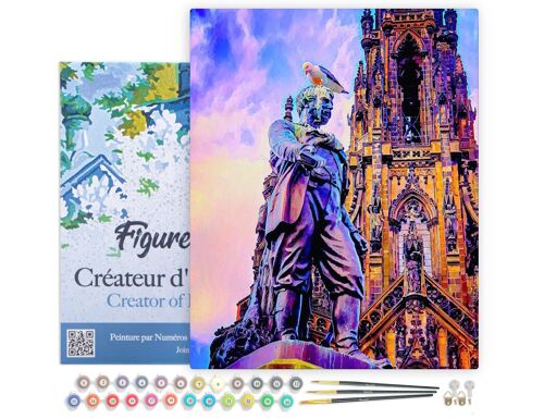 Peinture par Numéro Kit DIY - Statue Edinburgh - toile tendue sur châssis en bois