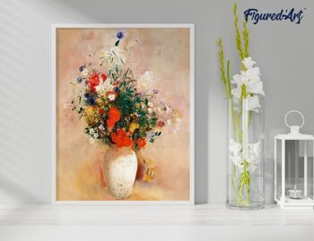 Peinture par Numéro Kit DIY - Vase de Fleurs - Odilon Redon - toile tendue sur châssis en bois 4