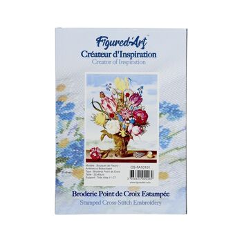 Kit de Broderie Point de Croix DIY - Bouquet de Fleurs - Ambrosius Bosschaert 2