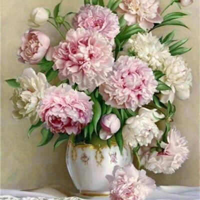 DIY Cross Stitch Embroidery Kit - Bouquet of Peonies