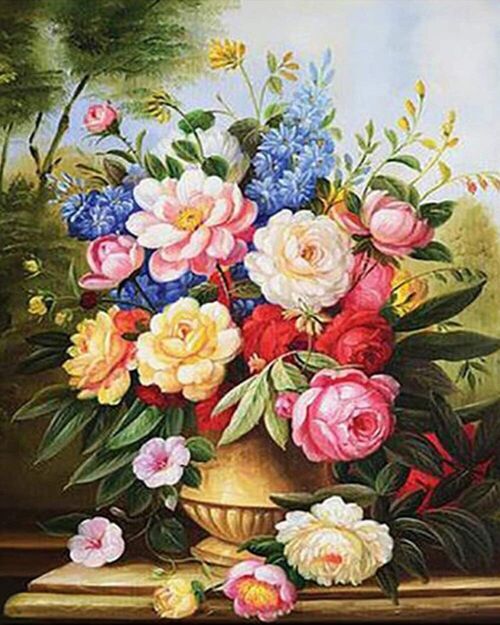 Kit de Broderie Point de Croix DIY - Bouquet Multicolore
