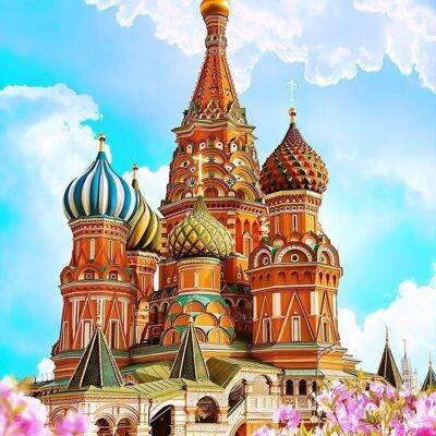 DIY Cross Stitch Embroidery Kit - St Basil's Cathedral