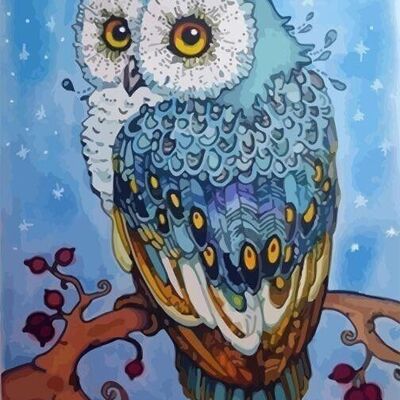 DIY Cross Stitch Embroidery Kit - Blue Owl