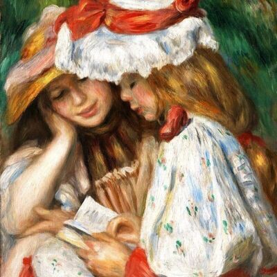 DIY Cross Stitch Embroidery Kit - Young Girls Reading - Renoir